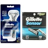 Gillette Sensor Excel Razor w/ 3 Cartridges + Gillette Sensor 10 Ct. Refill Blades