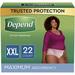 Depend FIT-FLEX Incontinence Underwear For Women Disposable Maximum Absorbency XXL Blush 22 Count