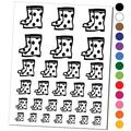 Adorable Summer Polka Dot Rain Boots Water Resistant Temporary Tattoo Set Fake Body Art Collection - Dark Blue