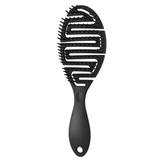 Unique Bargains Grid Hair Brush Shower Detangler Need to Vent Detangling Brush Rubber Black