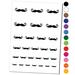 Imperial Mustache Moustache Silhouette Water Resistant Temporary Tattoo Set Fake Body Art Collection - White