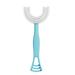 Kids U Shaped Toothbrush Manual Toothbrush with Food Grade Silicone Brush Head 360 Degree Oral Cleaning Teeth Whitening Toothbrush for Kids and Toddlers Age 6-12 1pc (Blue)