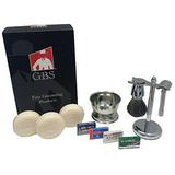 GBS Gift Set - Comes with Gift Box - Merkur 23 Safety Razor Pure Badger Shaving Brush Brush and Razor Stand Chrome Bowl GBS Shaving Soap and 25 Blades!