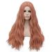 Unique Bargains Wigs for Women 28 Rose Gold Tone Curly Wig with Wig Cap Fluffy Curly Wavy