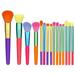 POINTERTECK 15 Pcs Makeup Brushes Colourful Makeup Brush Set Premium Synthetic Kabuki Foundation Blending Face Powder Blush Concealers Eyeshadow Rainbow Make Up Brush Set