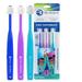 Brilliant Kids Toothbrush for Ages 5-9 Years Round Head Microfiber Bristles Clean All-Around Royal-Purple-Teal 3pk