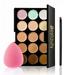 Gecheer Bestauty 15 Colors Camouflage Concealer Palette Professional Contour Eyeshadow Face Cream Makeup Foundation Kit with Spong