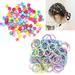 BUZIFU 100 Pcs Plastic Mini Hair Claw Clips and 100 Pcs Small Elastic Hair Ties Rainbow Bead Hair Pins Clamps Non Slip Tiny Jaw Clip and Colorful Ponytail Holders Hair Bands for Girls and Women