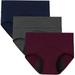 INNERSY Period Underwear for Women High Waisted Postpartum Maternity Briefs 3-Pack (M Burgundy&Navy&Gray With Dark Lining)