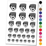 Soccer and Goal Net Water Resistant Temporary Tattoo Set Fake Body Art Collection - Light Pink