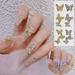 Bcloud Manicure Decor Butterfly Exquisite Elegant Cubic Zirconia Eye-catching Nail Butterfly Stud Nail Beauty Accessory