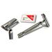 Classic Samurai CS-201 Heavy Duty Long Handled Safety Razor with 10 Dorco Double Edge Razor Blades