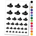 Cartoon Submarine Boat Aquatic Underwater Vehicle with Periscope and Propeller Water Resistant Temporary Tattoo Set Fake Body Art Collection - Purple