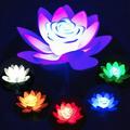 Wuffmeow LED Waterproof Floating Lotus Light Battery Operated Color-Changing Lily Flower Light Flower Night Lamp Pool Garden Fish Tank Wedding Party Decor