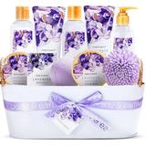 Spa Bath Gift Sets for Women 11 Pcs Lavender Gift Baskets Valentines Day Holiday Bath and Body Sets Beauty Gifts