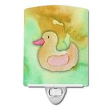 Caroline s Treasures BB7351CNL Rubber Duckie Watercolor Ceramic Night Light 6x4x3 multicolor