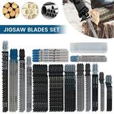 HOTBEST 48PCS Jigsaw Blades Set HCS Jigsaw Blades T-Shank Jigsaw Blades Wood Fine Cut Assorted Jig Saw Blades for Wood Plastic Metal Cutting Fits Most Jig Saw Models