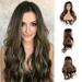 Willstar Ladies Brown Blonde Ombre Long Curly Wigs Womens Way Hair Party Cosplay Wig