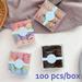 URMAGIC 100 Pcs/Box Little Girs Cute Candy Colored Small Finger High Stretch Hair Cords With Box-A