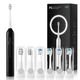 usmile Electric Toothbrush with 6 Brush Heads for Adults Rechargeable Toothbrush with 3 Modes 2 Mins Smart Timer 4-Hour Fast Charge for 6 Months P1 Black