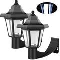 SESAVER 2Pcs Solar Wall Light Outdoor Solar Hexagonal Light IP44 Waterproof Solar Fence Light Auto On/Off Retro LED Wall Lamp Heat Resistant Solar Garden Light Decor Solar Landscape Light