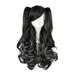 Unique Bargains Human Hair Wigs for Women Curly Wig with Wig Cap 28 Black White