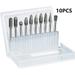 10pcs Tungsten Carbide Burrs Set Steel Solid Carbide Rotary Files Diamond Burrs with 1/8inch Straight Shank Fit for Dremel Rotary Tool for Wood Carving and Metal Polishing