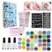 Toma Christmas Glitter Tattoo Kits Template Flash Rhinestone Glitter Shine Flash Powder Temporary Tattoo Set Face Body Painting Art Tools