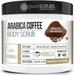 pureSCRUBS Premium Organic Arabica Coffee Body Scrub Set - VANILLA BLEND Lg 16oz Anti Cellulite Scrub With Essential Oils & Nutrients + FREE Wooden Spoon Loofah & Mini Organic Exfoliating Bar Soap