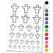 Angel Symbol Outline Water Resistant Temporary Tattoo Set Fake Body Art Collection - White