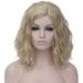 RightOn Blonde Wig for Women Girls Short Curly Wavy Bob Wig Light Blonde Wig Synthetic Wigs with Wig Cap