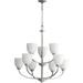 Woodbury Croft 9 Light 2-Tier Chandelier in Bailey Street Home Home Collection Style 31.25 inches Wide By 30.5 inches High-Classic Nickel Finish-Satin