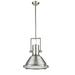 IRONCLAD Industrial-style 1 Light Brushed Nickel Ceiling Mini Pendant 16 Shade