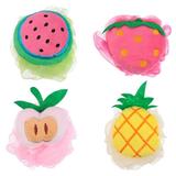 NUOLUX 4pcs Cartoon Fruit Shower Balls Bath Balls Bubble Mesh Brushes Bath Flowers