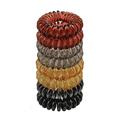 Spiral Hair Ties (8 Pieces) Coil Hair Ties for Thick Hair Ponytail Holder Hair Ties for Women (four Colors) No Crease Hair Ties Phone Cord Hair Ties for all Hair Types with Plastic Spiral.