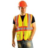 X-Large Hi-Viz Yellow Classic Light Weight Polyester Mesh Class 2 Two-Tone Vest With Front Zipper Closure And 2 Silver Reflective Tape Backed by Contrasting Trim And 2 Pockets