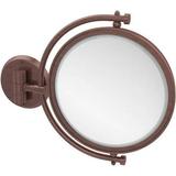 8-in Wall Mounted Make-Up Mirror 5X Magnification in Antique Copper