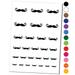Imperial Mustache Moustache Silhouette Water Resistant Temporary Tattoo Set Fake Body Art Collection - Black
