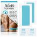 Nad s For Men Body Wax Strips - Wax Hair Removal For Men - At Home Waxing Kit With 20 Waxing Strips 2 Calming Oil Wipes