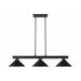 3 Light Billiard in Transitional Style-8 inches Tall and 14 inches Wide-Matte Black Finish-Matte Black Glass Color Bailey Street Home 372-Bel-4314758