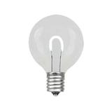 Novelty Lights 25 Pack G50 LED Plastic Flex Filament Outdoor Patio Globe Replacement Bulbs Pure White Dimmable E17/C9 Base 0.8 Watt