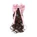Wmkox8yii Children s Wig Spring Clip Girl Plaid Bow Streamer Western-style Wig Hair Accessories