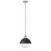 2 Light Small Pendant in Traditional-Industrial Style 13.5 inches Wide By 14.5 inches High-Aged Zinc/Polished Nickel Finish Bailey Street Home