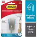 Command 076308728588 Bath Satin Nickel 1-Hook 2-Small Water-Resistant Strips (BATH33-SN-ES) Satin Nickel