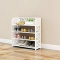 Zimtown 3 Tier Wood Plastic Entryway Shoe Rack Shoe Shelf Closet Storage Organizer Shoe Space Saving for Bedroom Living Room White