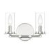 Designers Fountain Hudson Heights 2 Light Polished Nickel Bathroom Vanity Light Fixture D268C-2B-PN