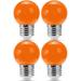 4 Pack G14 LED Orange Light Bulb 1W 120V E26 Base Small Night Light Orange Bulbs for Bedroom String Lights Window Candle Table Lamp Kitchen Pendant Fixtures Dinning Room G14 LED Light Bulb