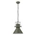 HomeRoots 398266 20.5 x 17.75 x 17.75 in. Crew 1-Light Green Pendant