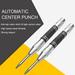 Hands DIY 2pcs Automatic Center Punch 5 Inch Spring Loaded Center Drill Hole Punch Adjustable Nonslip Positioning Punch Hand Tool Car Window Puncher Breaker Tool for Metal Wood Glass