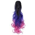 HSMQHJWE Clip in Hair Curly Extensions Human Hair Wavy Long Tri-Color Synthetic Wig Woman Ponytail Curly Extension Hair wig Cleansing Conditioner for Curly Hair